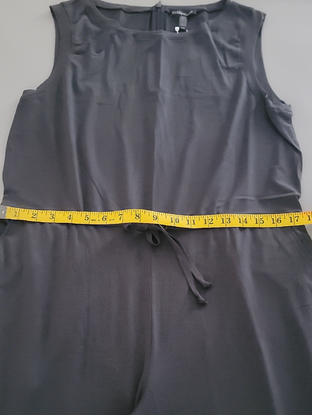 Eileen Fisher Fine Tencel Stretch Jersey Wide Leg Gray Jumpsuit Medium - Picture 11 of 14